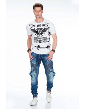 CZARNE MALOWANE SPODNIE MĘSKIE SPEDBOY CD571