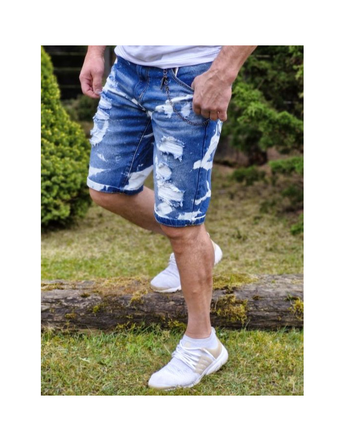 NIEBIESKIE SPODENKI  MĘSKIE JEANSOWE SPEDBOY 1086