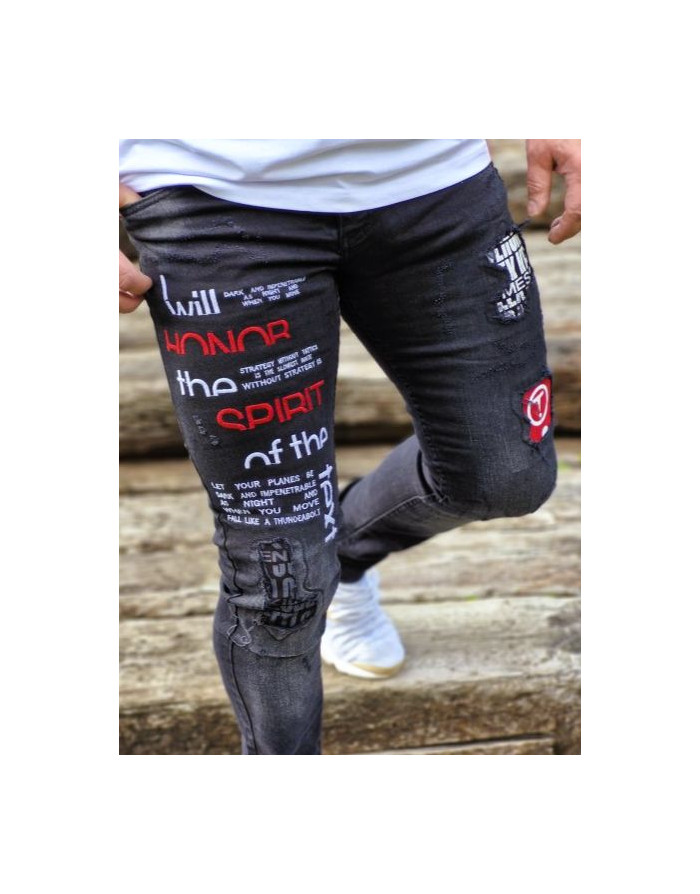 CZARNE SPODNIE MĘSKIE JEANS SPEDBOY 6068